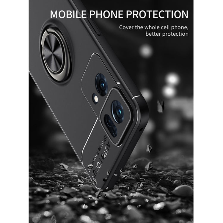 For OPPO Reno7 Pro 5G Metal Ring Holder 360 Degree Rotating TPU Phone Case