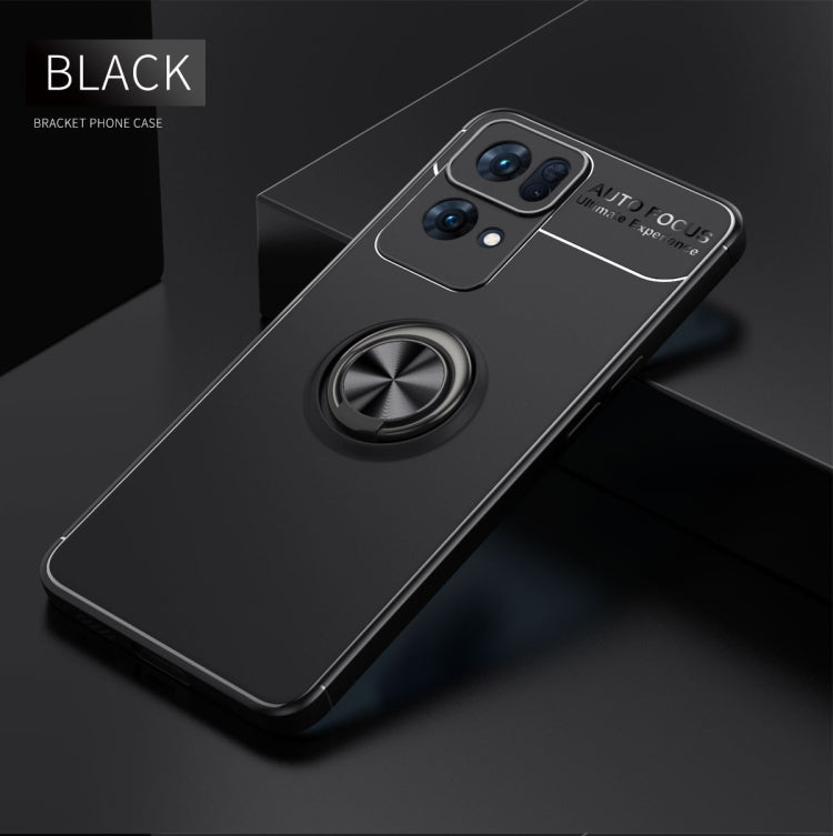 For OPPO Reno7 Pro 5G Metal Ring Holder 360 Degree Rotating TPU Phone Case