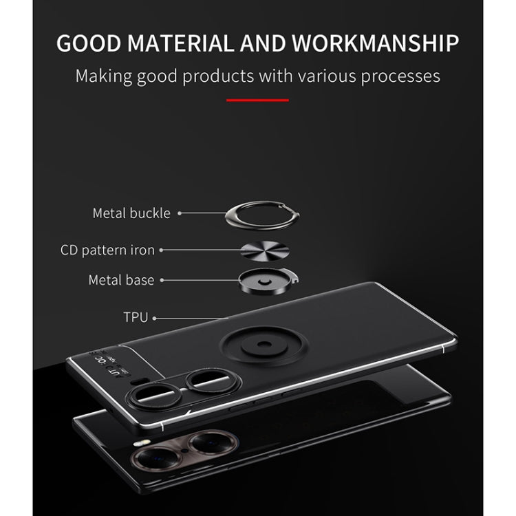 For Honor 60 Pro Metal Ring Holder 360 Degree Rotating TPU Phone Case