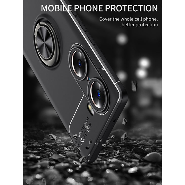 For Honor 60 Pro Metal Ring Holder 360 Degree Rotating TPU Phone Case
