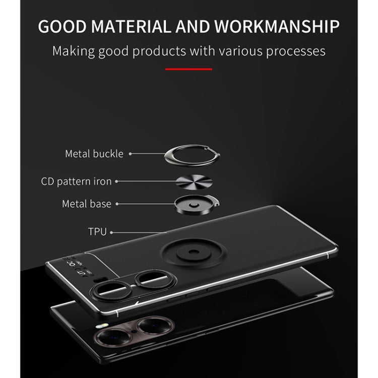 For Honor 60 Metal Ring Holder 360 Degree Rotating TPU Phone Case