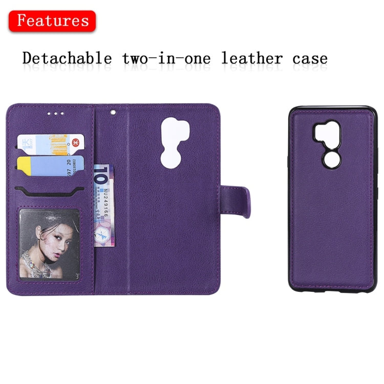 For LG G7 ThinQ Solid Color Horizontal Flip Protective Case with Holder & Card Slots & Wallet & Photo Frame & Lanyard
