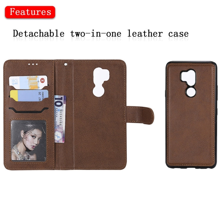 For LG G7 ThinQ Solid Color Horizontal Flip Protective Case with Holder & Card Slots & Wallet & Photo Frame & Lanyard