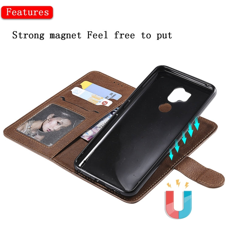 For LG G7 ThinQ Solid Color Horizontal Flip Protective Case with Holder & Card Slots & Wallet & Photo Frame & Lanyard