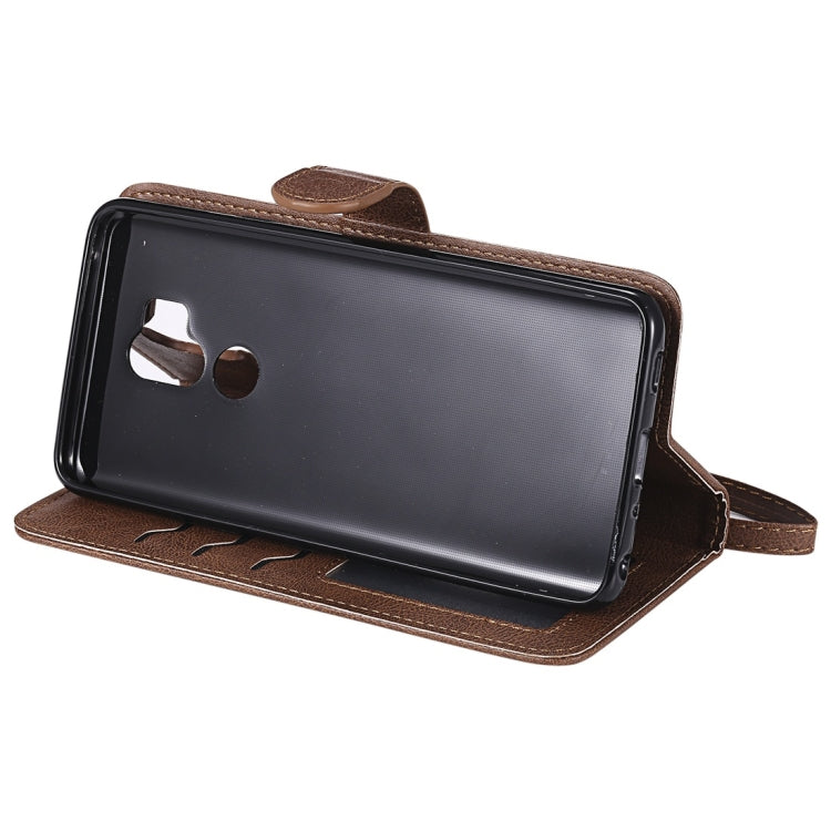 For LG G7 ThinQ Solid Color Horizontal Flip Protective Case with Holder & Card Slots & Wallet & Photo Frame & Lanyard
