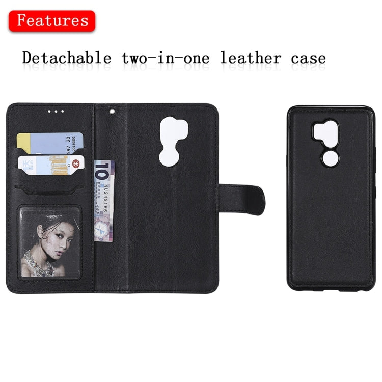 For LG G7 ThinQ Solid Color Horizontal Flip Protective Case with Holder & Card Slots & Wallet & Photo Frame & Lanyard