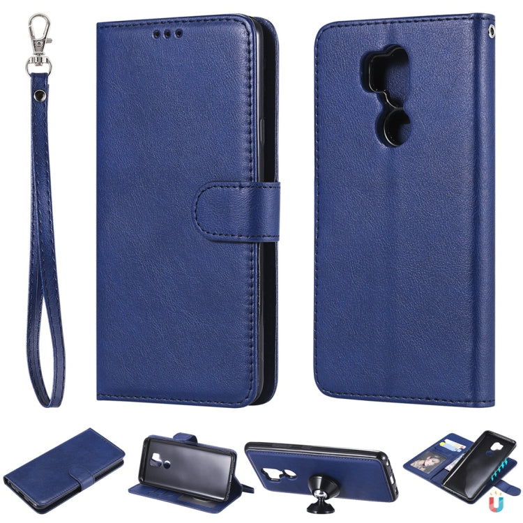 For LG G7 ThinQ Solid Color Horizontal Flip Protective Case with Holder & Card Slots & Wallet & Photo Frame & Lanyard