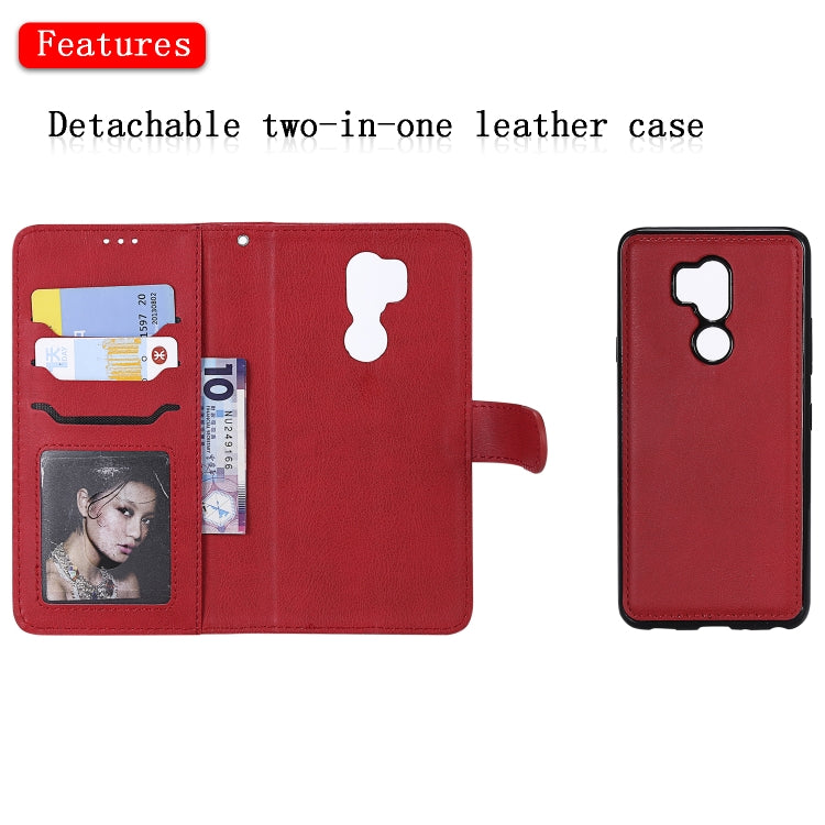 For LG G7 ThinQ Solid Color Horizontal Flip Protective Case with Holder & Card Slots & Wallet & Photo Frame & Lanyard