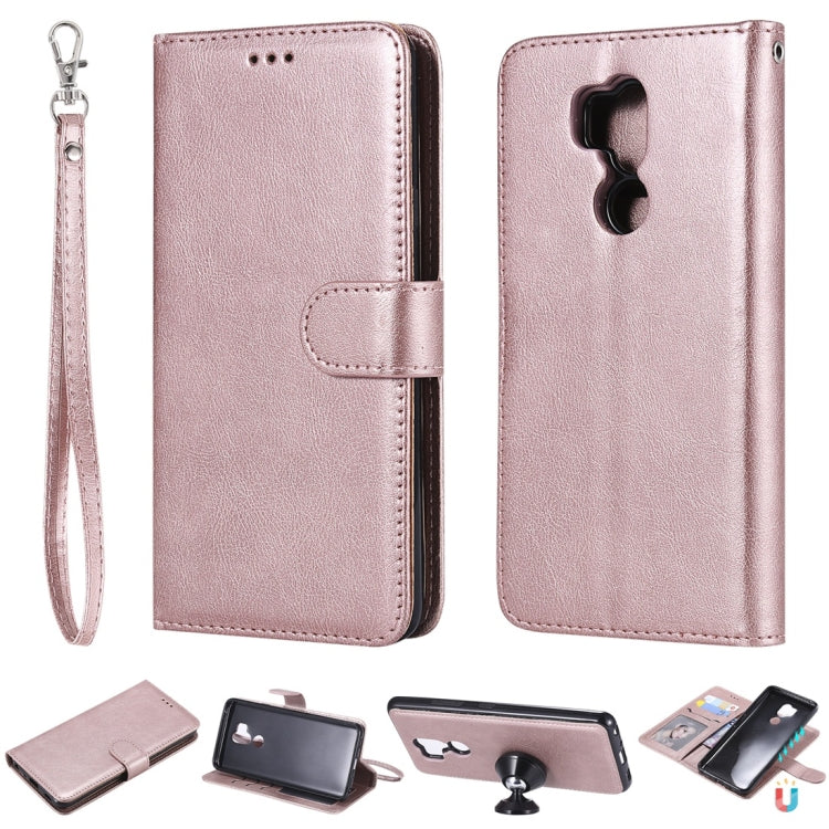 For LG G7 ThinQ Solid Color Horizontal Flip Protective Case with Holder & Card Slots & Wallet & Photo Frame & Lanyard