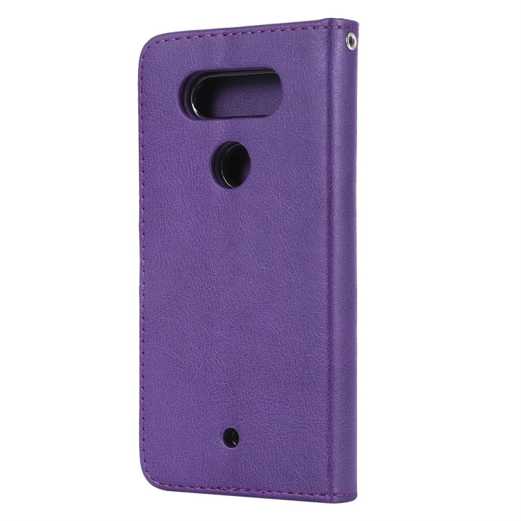 For LG G8 ThinQ Solid Color Horizontal Flip Protective Case with Holder & Card Slots & Wallet & Photo Frame & Lanyard