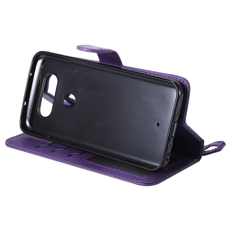 For LG G8 ThinQ Solid Color Horizontal Flip Protective Case with Holder & Card Slots & Wallet & Photo Frame & Lanyard