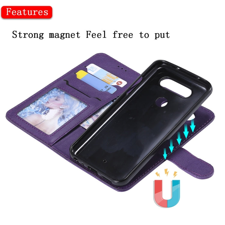 For LG G8 ThinQ Solid Color Horizontal Flip Protective Case with Holder & Card Slots & Wallet & Photo Frame & Lanyard