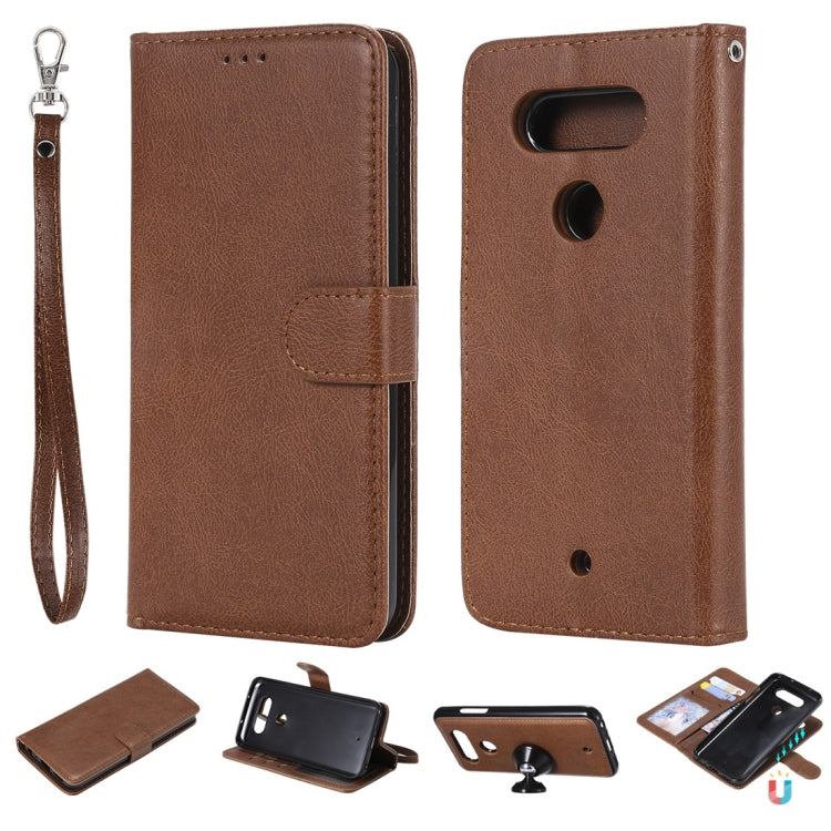 For LG G8 ThinQ Solid Color Horizontal Flip Protective Case with Holder & Card Slots & Wallet & Photo Frame & Lanyard