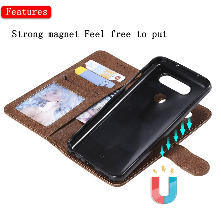 For LG G8 ThinQ Solid Color Horizontal Flip Protective Case with Holder & Card Slots & Wallet & Photo Frame & Lanyard