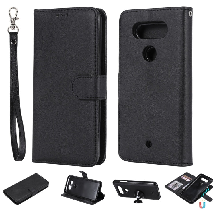 For LG G8 ThinQ Solid Color Horizontal Flip Protective Case with Holder & Card Slots & Wallet & Photo Frame & Lanyard