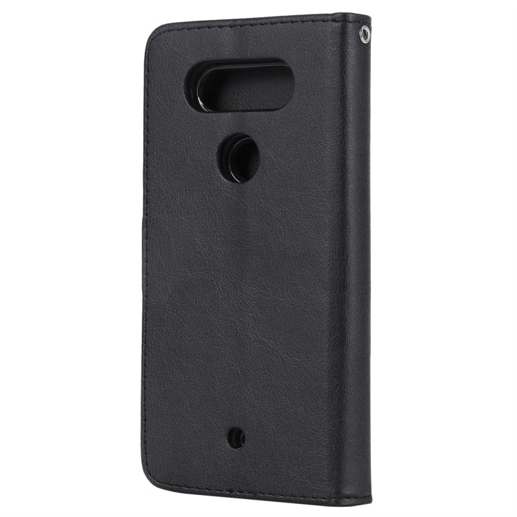 For LG G8 ThinQ Solid Color Horizontal Flip Protective Case with Holder & Card Slots & Wallet & Photo Frame & Lanyard