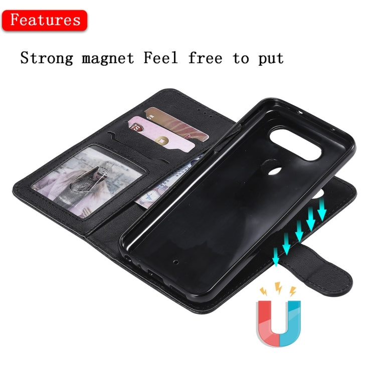 For LG G8 ThinQ Solid Color Horizontal Flip Protective Case with Holder & Card Slots & Wallet & Photo Frame & Lanyard