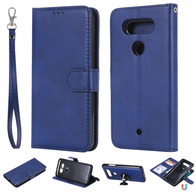 For LG G8 ThinQ Solid Color Horizontal Flip Protective Case with Holder & Card Slots & Wallet & Photo Frame & Lanyard
