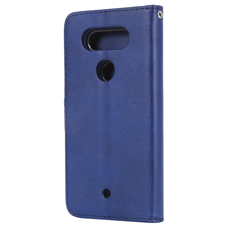 For LG G8 ThinQ Solid Color Horizontal Flip Protective Case with Holder & Card Slots & Wallet & Photo Frame & Lanyard