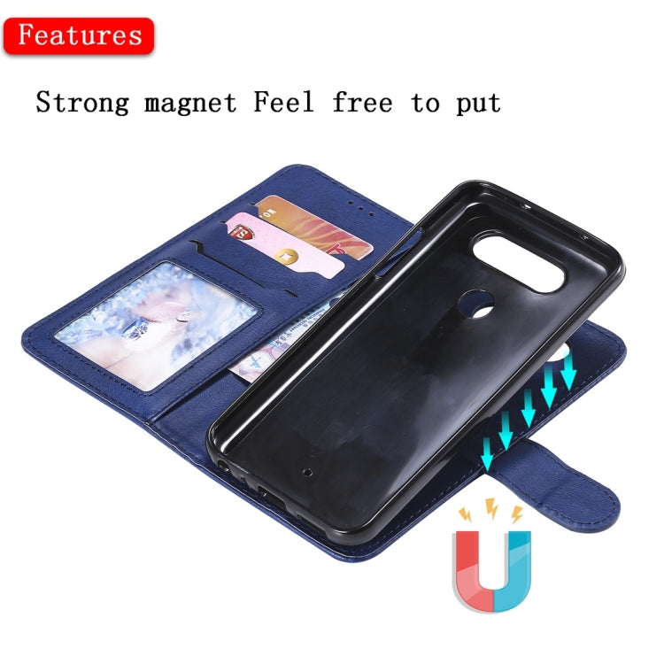 For LG G8 ThinQ Solid Color Horizontal Flip Protective Case with Holder & Card Slots & Wallet & Photo Frame & Lanyard