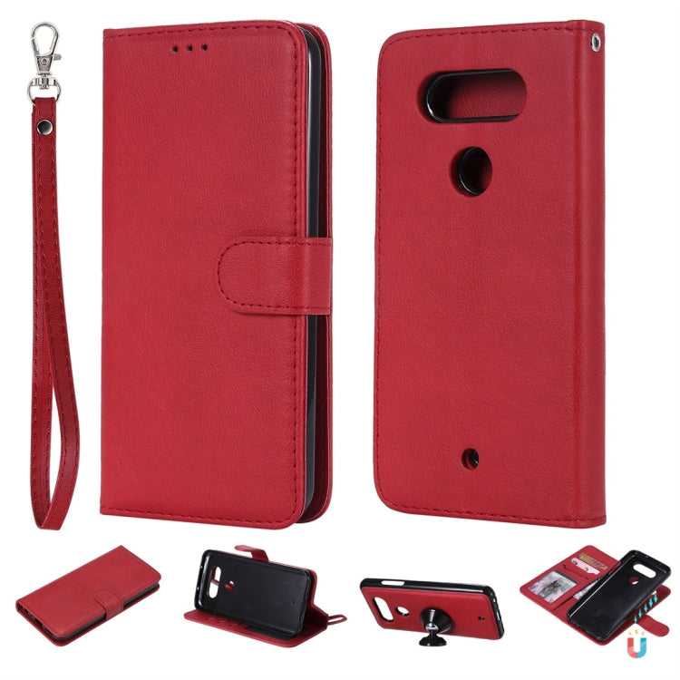 For LG G8 ThinQ Solid Color Horizontal Flip Protective Case with Holder & Card Slots & Wallet & Photo Frame & Lanyard