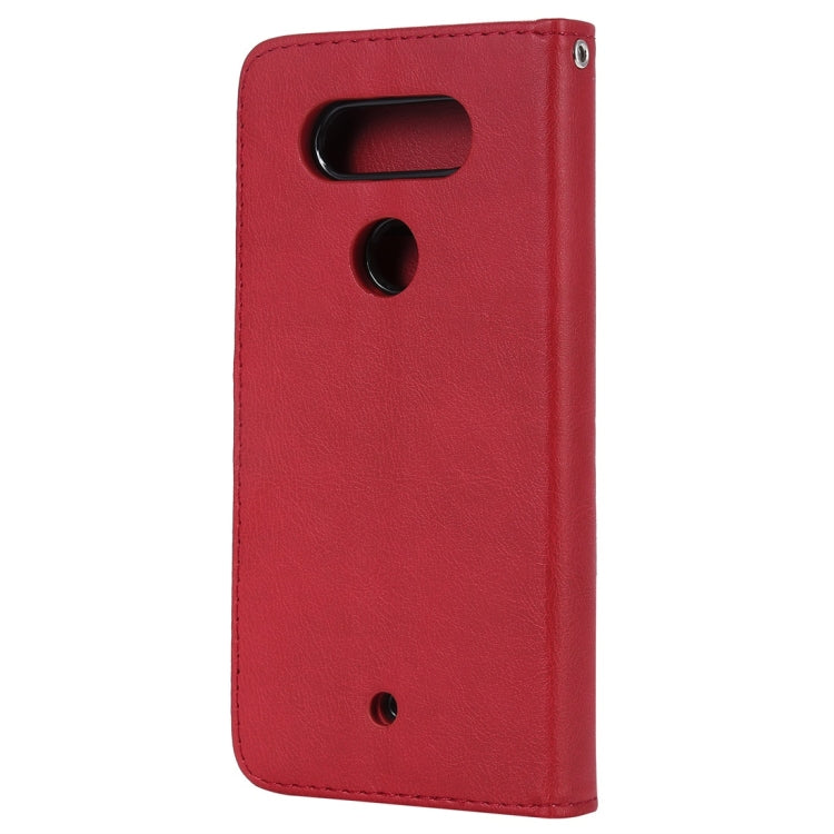For LG G8 ThinQ Solid Color Horizontal Flip Protective Case with Holder & Card Slots & Wallet & Photo Frame & Lanyard