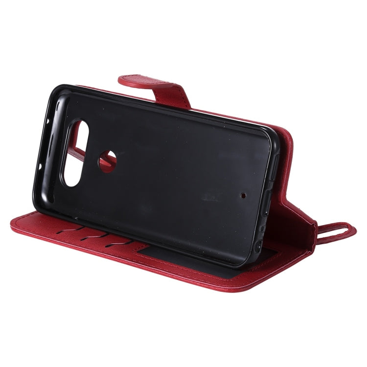 For LG G8 ThinQ Solid Color Horizontal Flip Protective Case with Holder & Card Slots & Wallet & Photo Frame & Lanyard