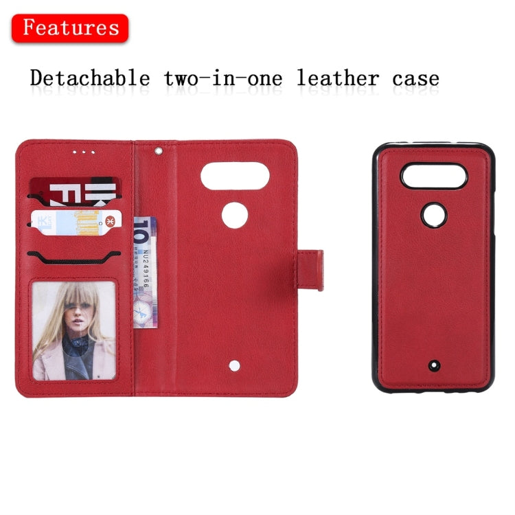For LG G8 ThinQ Solid Color Horizontal Flip Protective Case with Holder & Card Slots & Wallet & Photo Frame & Lanyard