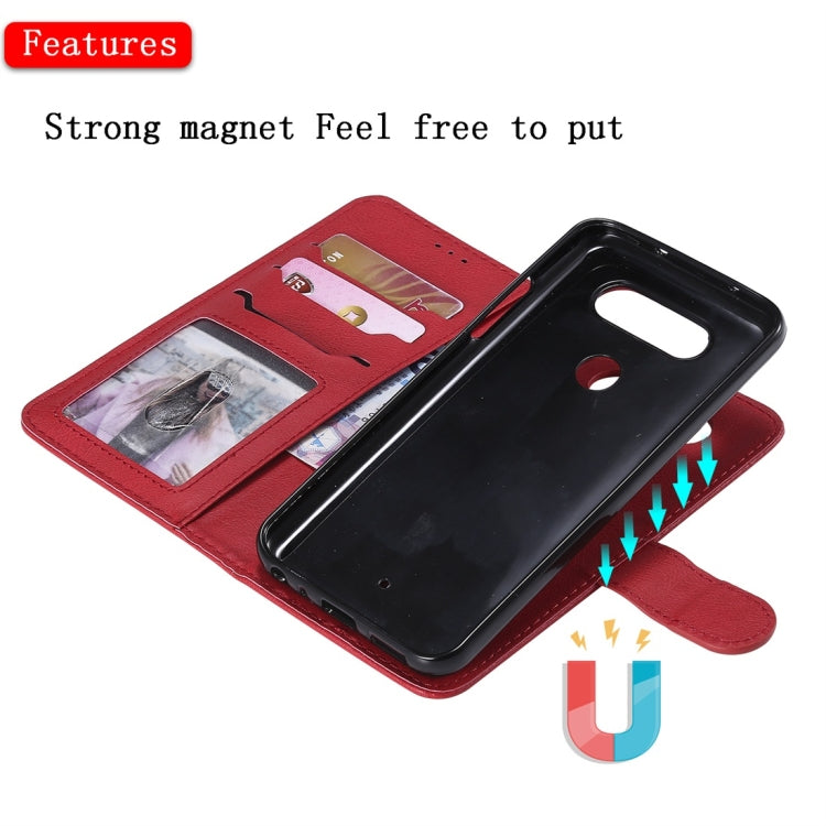 For LG G8 ThinQ Solid Color Horizontal Flip Protective Case with Holder & Card Slots & Wallet & Photo Frame & Lanyard