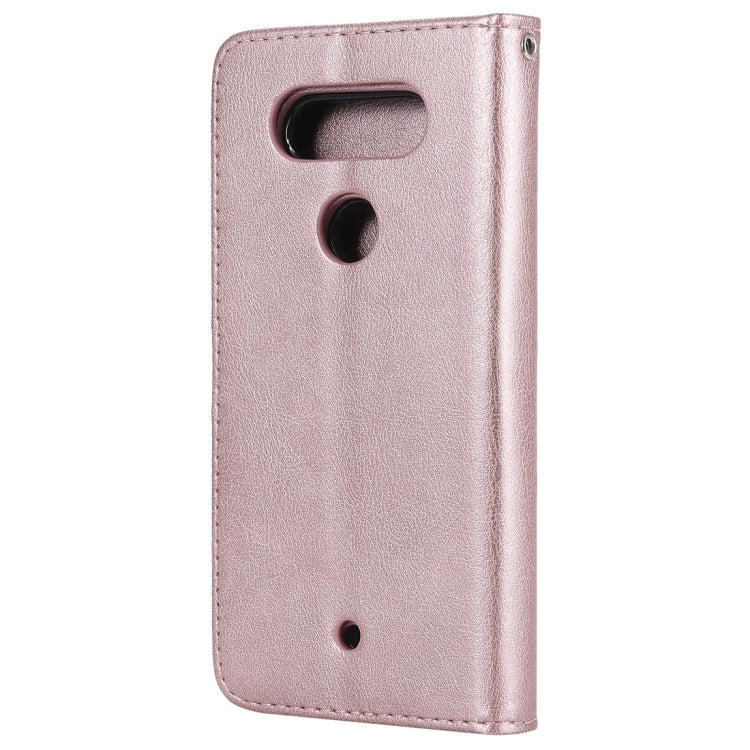 For LG G8 ThinQ Solid Color Horizontal Flip Protective Case with Holder & Card Slots & Wallet & Photo Frame & Lanyard