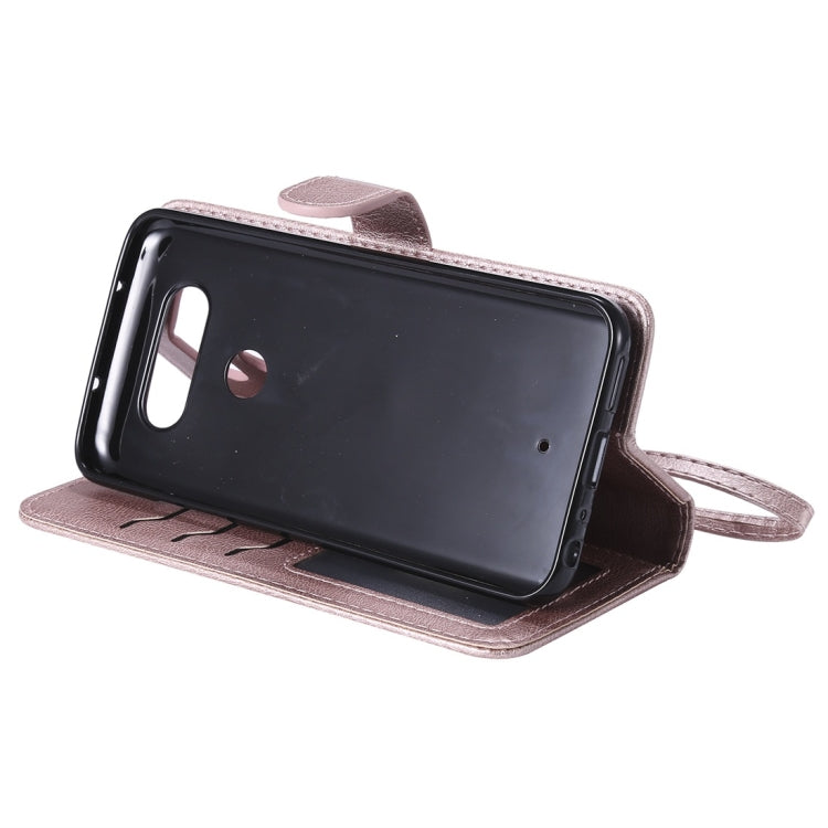 For LG G8 ThinQ Solid Color Horizontal Flip Protective Case with Holder & Card Slots & Wallet & Photo Frame & Lanyard