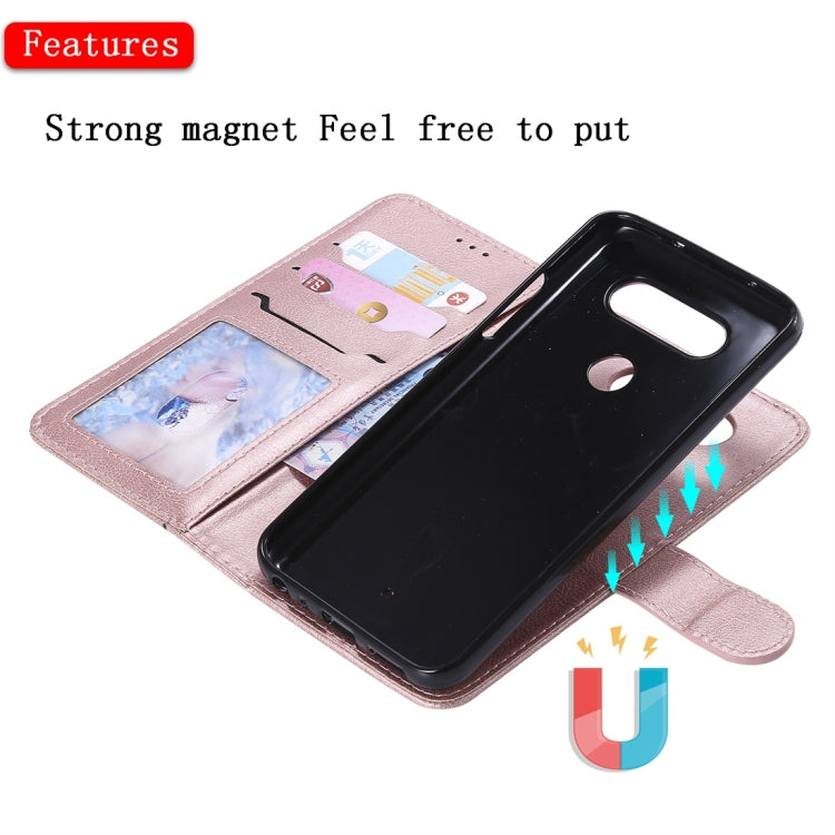 For LG G8 ThinQ Solid Color Horizontal Flip Protective Case with Holder & Card Slots & Wallet & Photo Frame & Lanyard