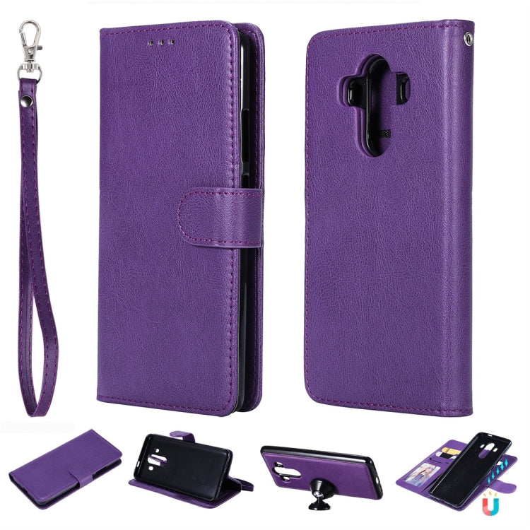 For Huawei Mate 10 Pro Solid Color Horizontal Flip Protective Case with Holder & Card Slots & Wallet & Photo Frame & Lanyard