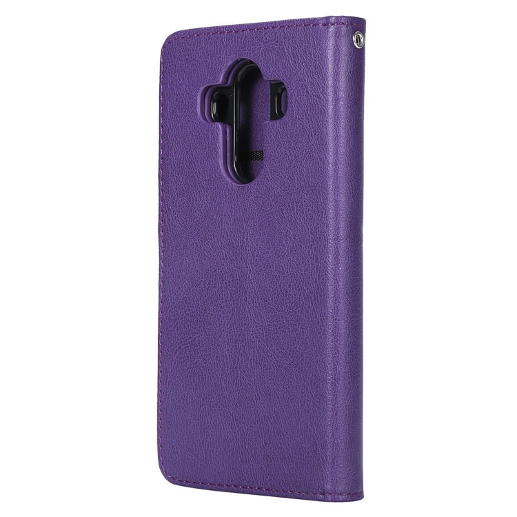 For Huawei Mate 10 Pro Solid Color Horizontal Flip Protective Case with Holder & Card Slots & Wallet & Photo Frame & Lanyard