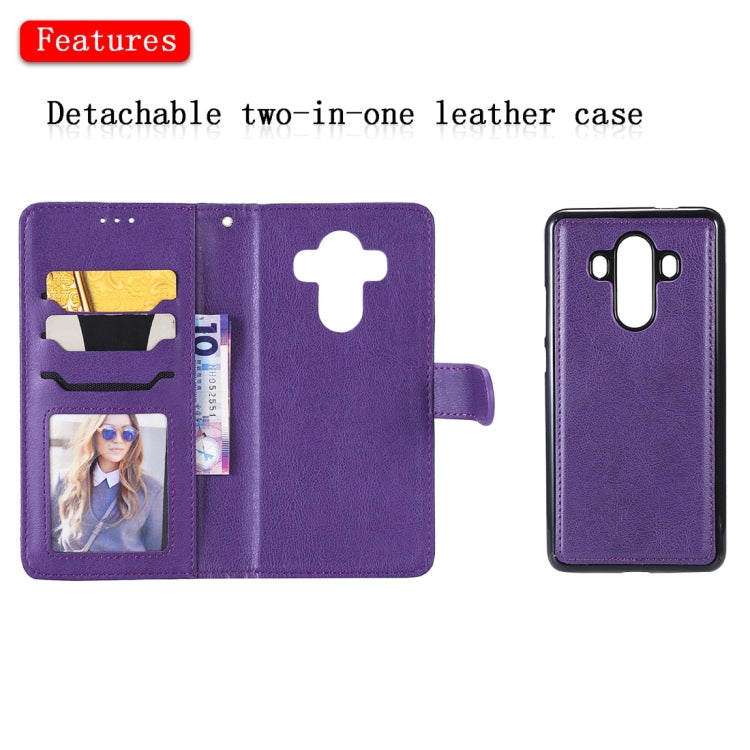 For Huawei Mate 10 Pro Solid Color Horizontal Flip Protective Case with Holder & Card Slots & Wallet & Photo Frame & Lanyard