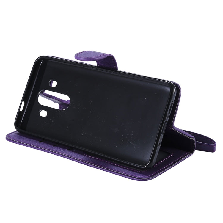 For Huawei Mate 10 Pro Solid Color Horizontal Flip Protective Case with Holder & Card Slots & Wallet & Photo Frame & Lanyard