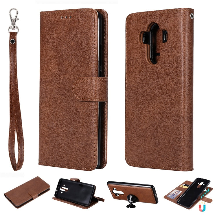 For Huawei Mate 10 Pro Solid Color Horizontal Flip Protective Case with Holder & Card Slots & Wallet & Photo Frame & Lanyard