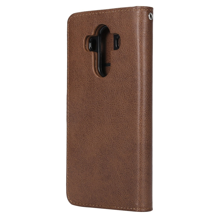 For Huawei Mate 10 Pro Solid Color Horizontal Flip Protective Case with Holder & Card Slots & Wallet & Photo Frame & Lanyard