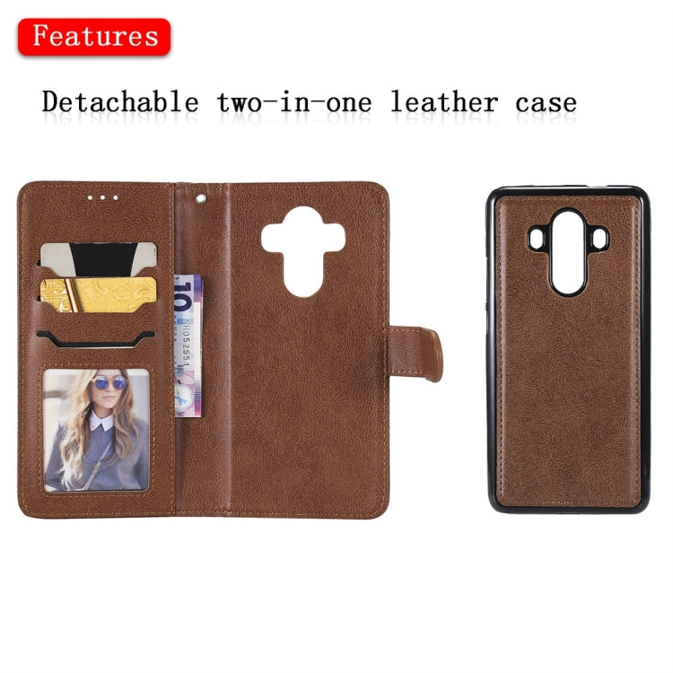 For Huawei Mate 10 Pro Solid Color Horizontal Flip Protective Case with Holder & Card Slots & Wallet & Photo Frame & Lanyard