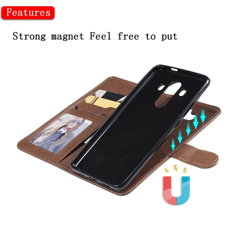 For Huawei Mate 10 Pro Solid Color Horizontal Flip Protective Case with Holder & Card Slots & Wallet & Photo Frame & Lanyard