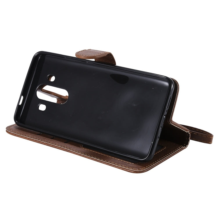 For Huawei Mate 10 Pro Solid Color Horizontal Flip Protective Case with Holder & Card Slots & Wallet & Photo Frame & Lanyard