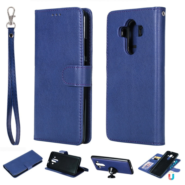 For Huawei Mate 10 Pro Solid Color Horizontal Flip Protective Case with Holder & Card Slots & Wallet & Photo Frame & Lanyard