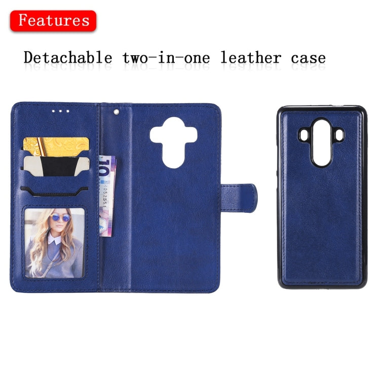 For Huawei Mate 10 Pro Solid Color Horizontal Flip Protective Case with Holder & Card Slots & Wallet & Photo Frame & Lanyard