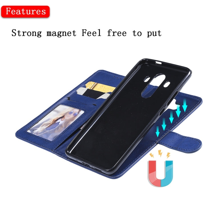 For Huawei Mate 10 Pro Solid Color Horizontal Flip Protective Case with Holder & Card Slots & Wallet & Photo Frame & Lanyard