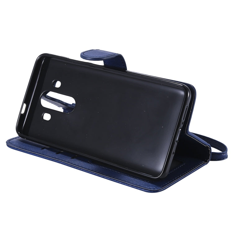 For Huawei Mate 10 Pro Solid Color Horizontal Flip Protective Case with Holder & Card Slots & Wallet & Photo Frame & Lanyard