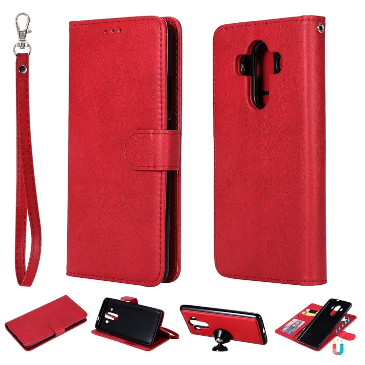 For Huawei Mate 10 Pro Solid Color Horizontal Flip Protective Case with Holder & Card Slots & Wallet & Photo Frame & Lanyard