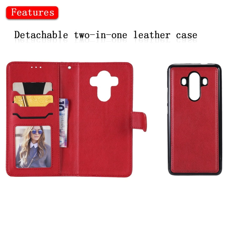 For Huawei Mate 10 Pro Solid Color Horizontal Flip Protective Case with Holder & Card Slots & Wallet & Photo Frame & Lanyard