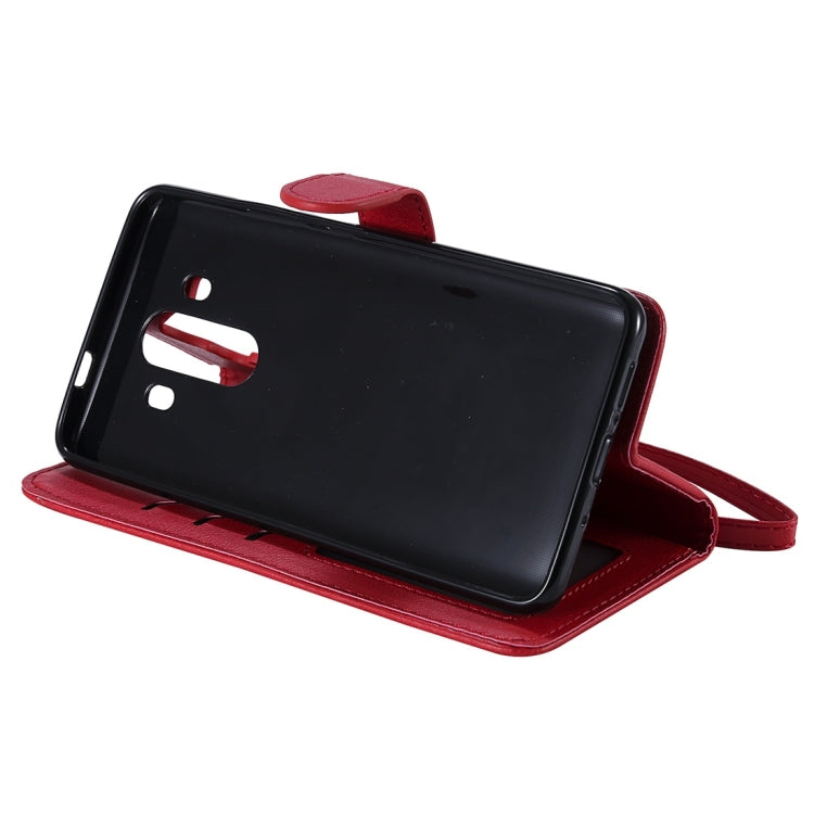 For Huawei Mate 10 Pro Solid Color Horizontal Flip Protective Case with Holder & Card Slots & Wallet & Photo Frame & Lanyard