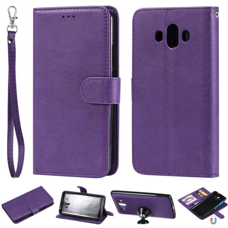 For Huawei Mate 10 Solid Color Horizontal Flip Protective Case with Holder & Card Slots & Wallet & Photo Frame & Lanyard