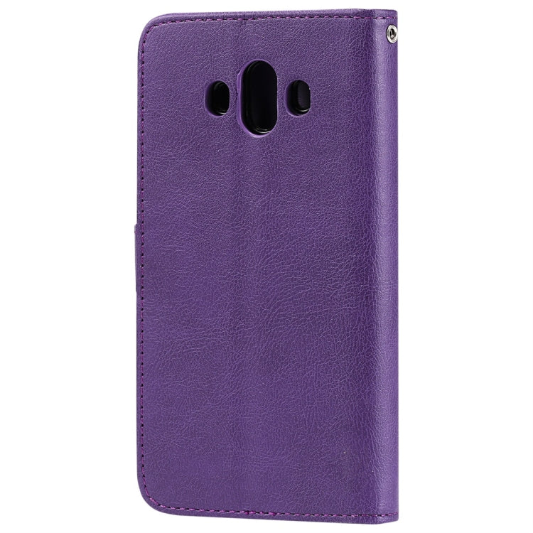 For Huawei Mate 10 Solid Color Horizontal Flip Protective Case with Holder & Card Slots & Wallet & Photo Frame & Lanyard